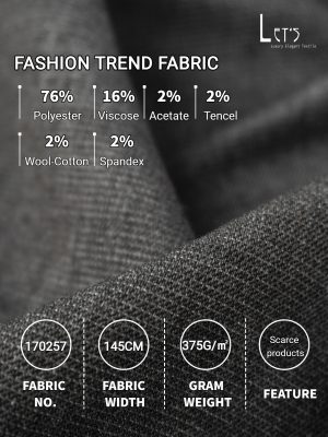 2026 AW Woven Acetate-Tencel-Wool Fabric | 375GSM for Suit Sets & Outerwear: Factory In Stock