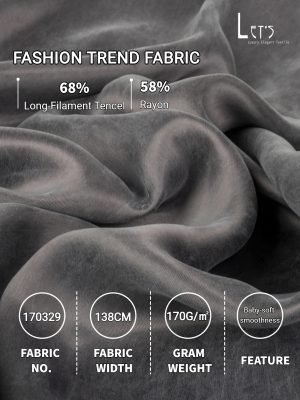 170329-2 Tencel & Rayon Sand-Wash Like Cupro Fabric: Ideal for Cloud-Soft Shirts, Matte-Finish Dresses & Skin-Friendly Women's Pants